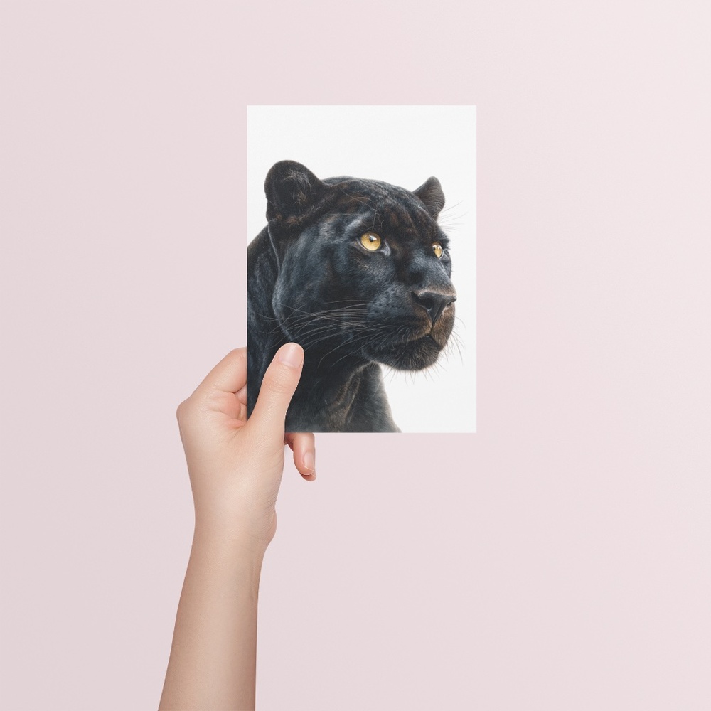 Watercolor Black Jaguar Wall Art Print Unframed - Majestic Jungle Elegance - Picture 5 of 6